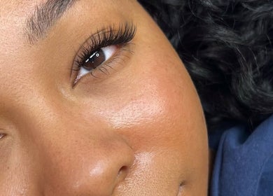 Close-up of elegant eyelashes at Lashed by Krissy, Tucson, Arizona, US, showcasing lash extensions.