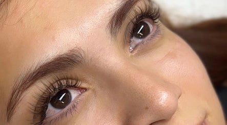 Close-up of expertly done eyelash extensions at Lashed by Krissy in Tucson, Arizona, US.