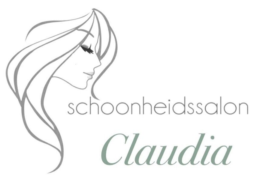 Logo van Schoonheidssalon Claudia in Zandvoort, Noord-holland, NL met gestileerd vrouwengezicht.