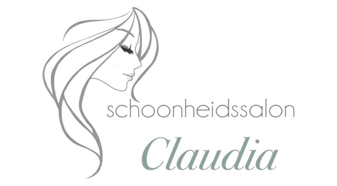 Logo van Schoonheidssalon Claudia in Zandvoort, Noord-holland, NL met gestileerd vrouwengezicht.
