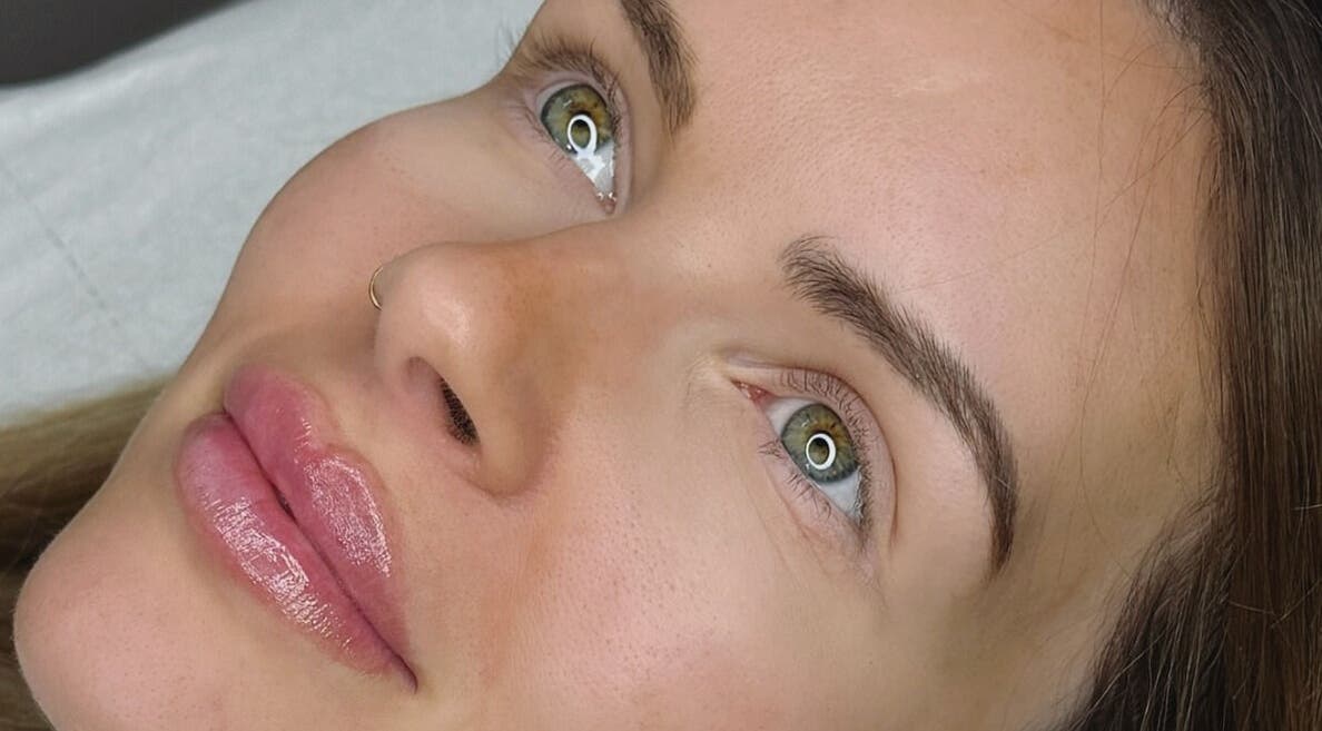 Close-up of a woman with radiant skin at Studio Twenty2, Heddon-on-the-Wall, England, GB.