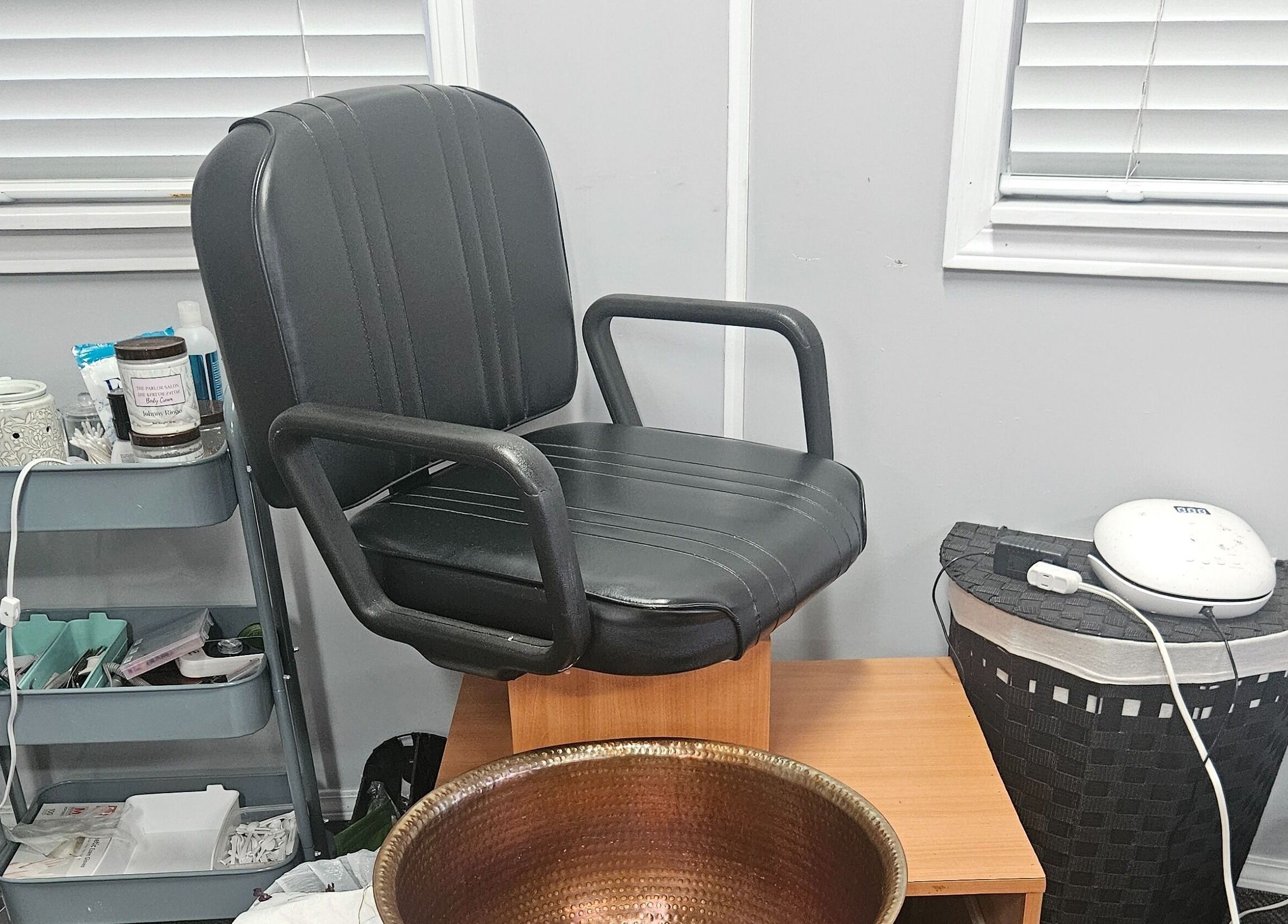 Comfortable salon chair and spa tools at Victoria Farris, Lewiston, Idaho, US, inviting a relaxing experience.