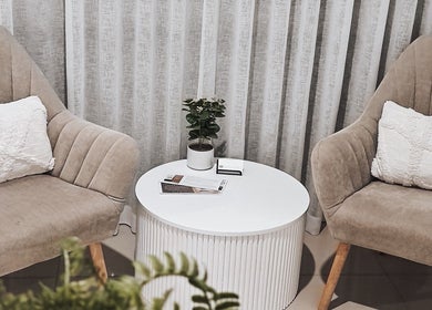 Inviting seating area at Tomeeka Jay Beauty Collective, Buronga, New South Wales, AU.