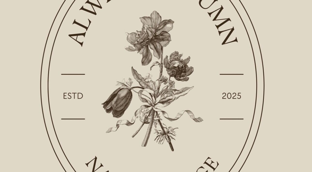 Elegant floral logo of Always Autumn - Nail Cottage, Rosyth, Scotland, GB, est. 2025.
