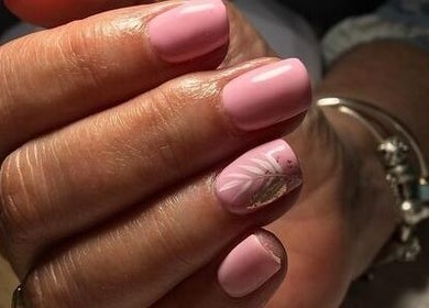Close-up of pink manicured nails at Gilded by Natalie, Pietermaritzburg, Kwazulu-natal, ZA.