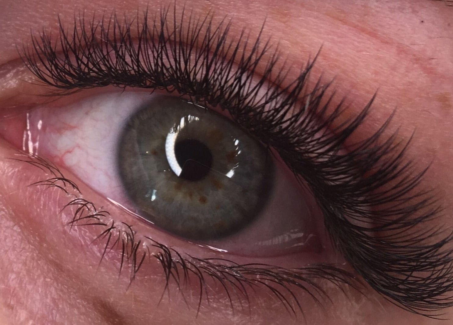 Close-up of stylish eyelash extensions at Emma Johnson Beauty, Bradnop, England, GB.