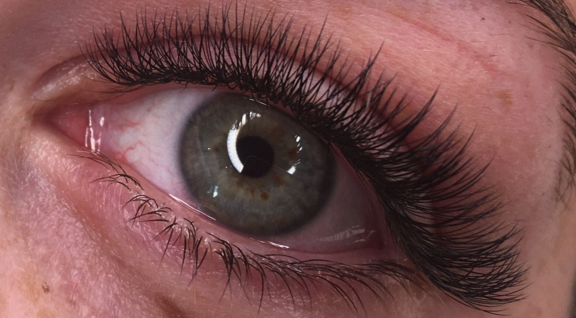 Close-up of stylish eyelash extensions at Emma Johnson Beauty, Bradnop, England, GB.