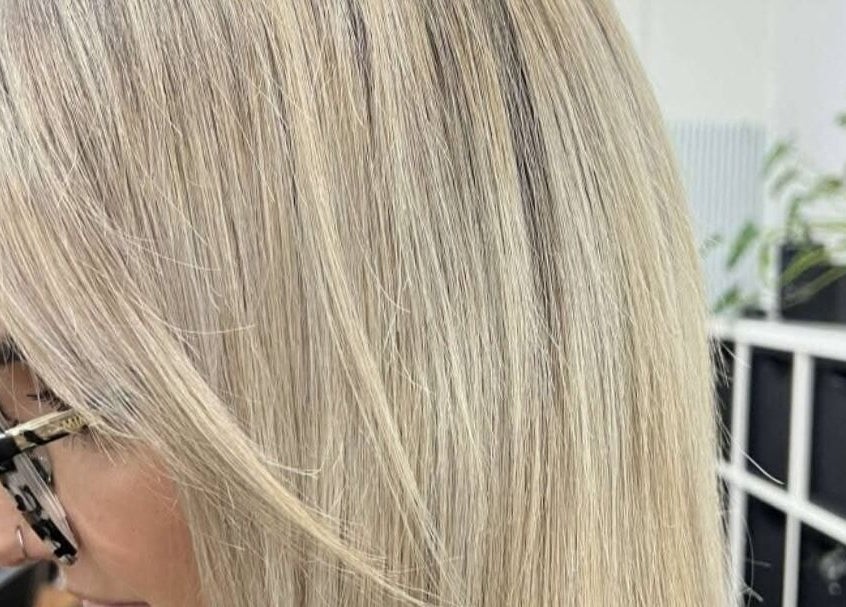 Sleek blonde hairstyle at Lincoln Hair Shack in Port Lincoln, South Australia, AU.