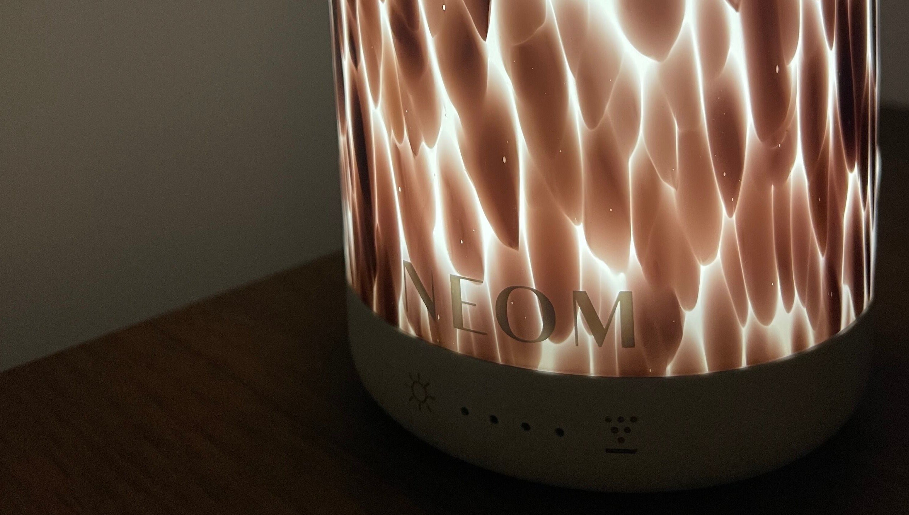 Elegant NEOM diffuser radiates warmth at Netherfield Beauty & Co, Castleford, England, GB.