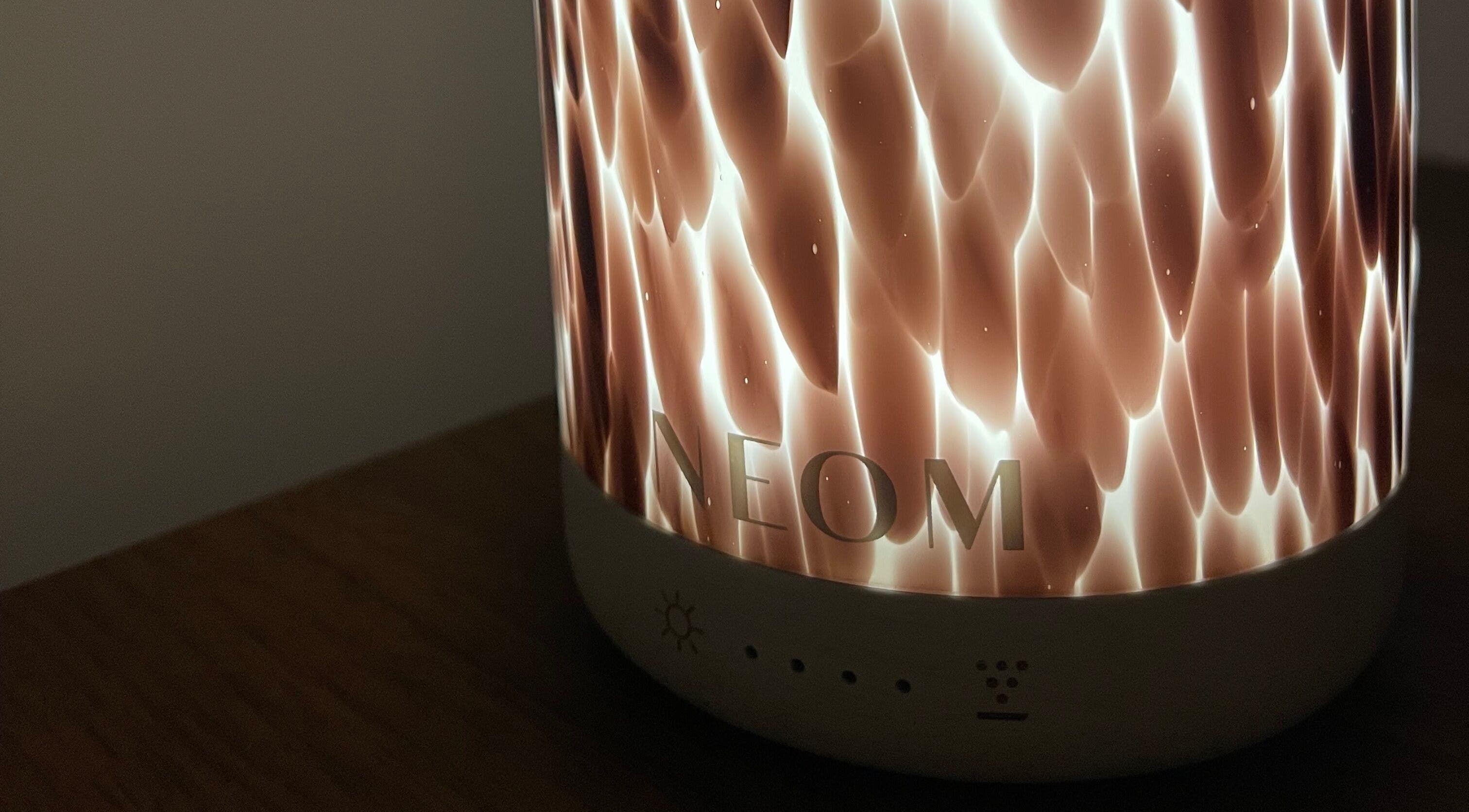 Elegant NEOM diffuser radiates warmth at Netherfield Beauty & Co, Castleford, England, GB.