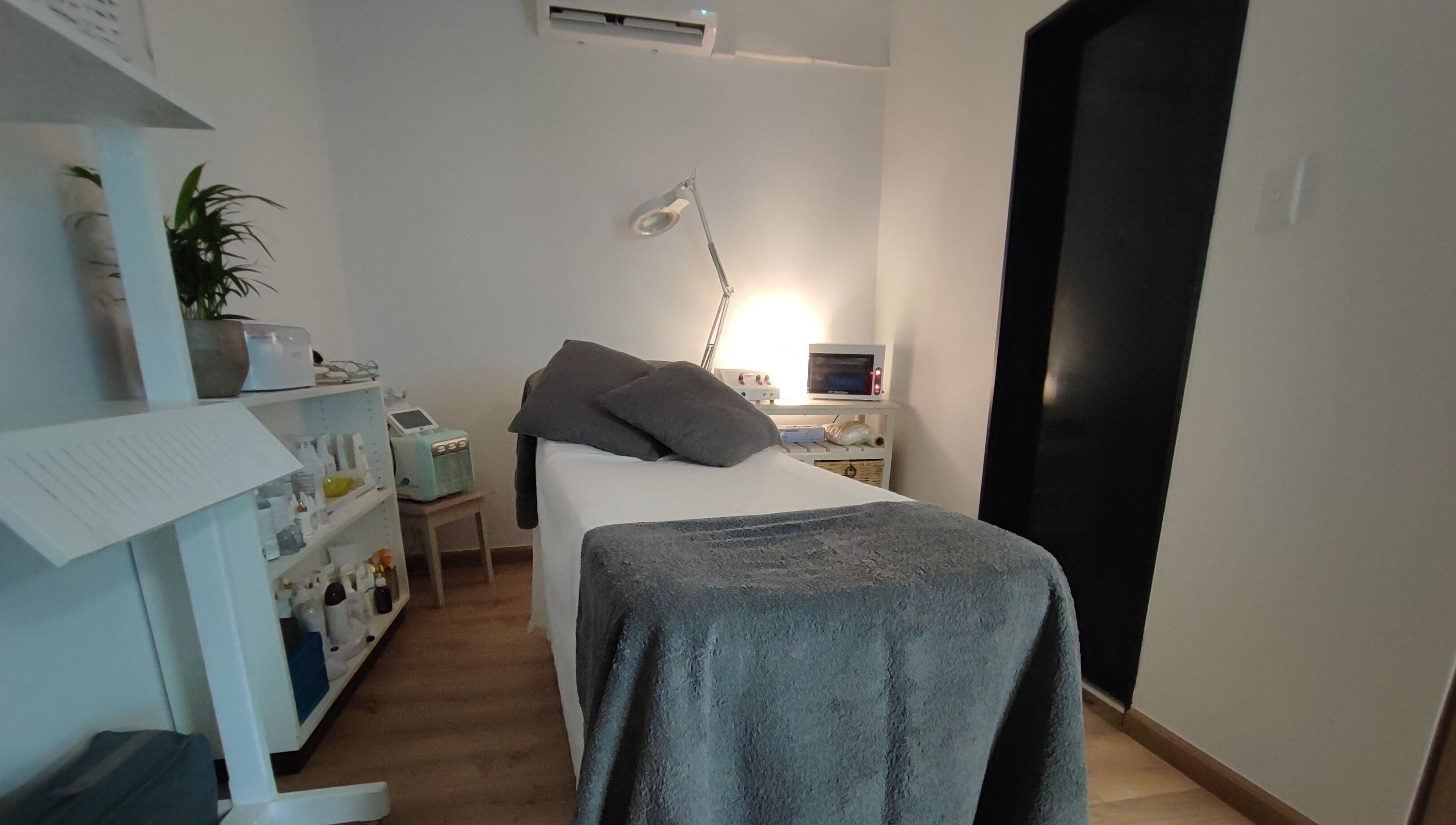 Relaxing treatment room at Skin and Body Wellness Gordons Bay, Cape Town, Western Cape, ZA.