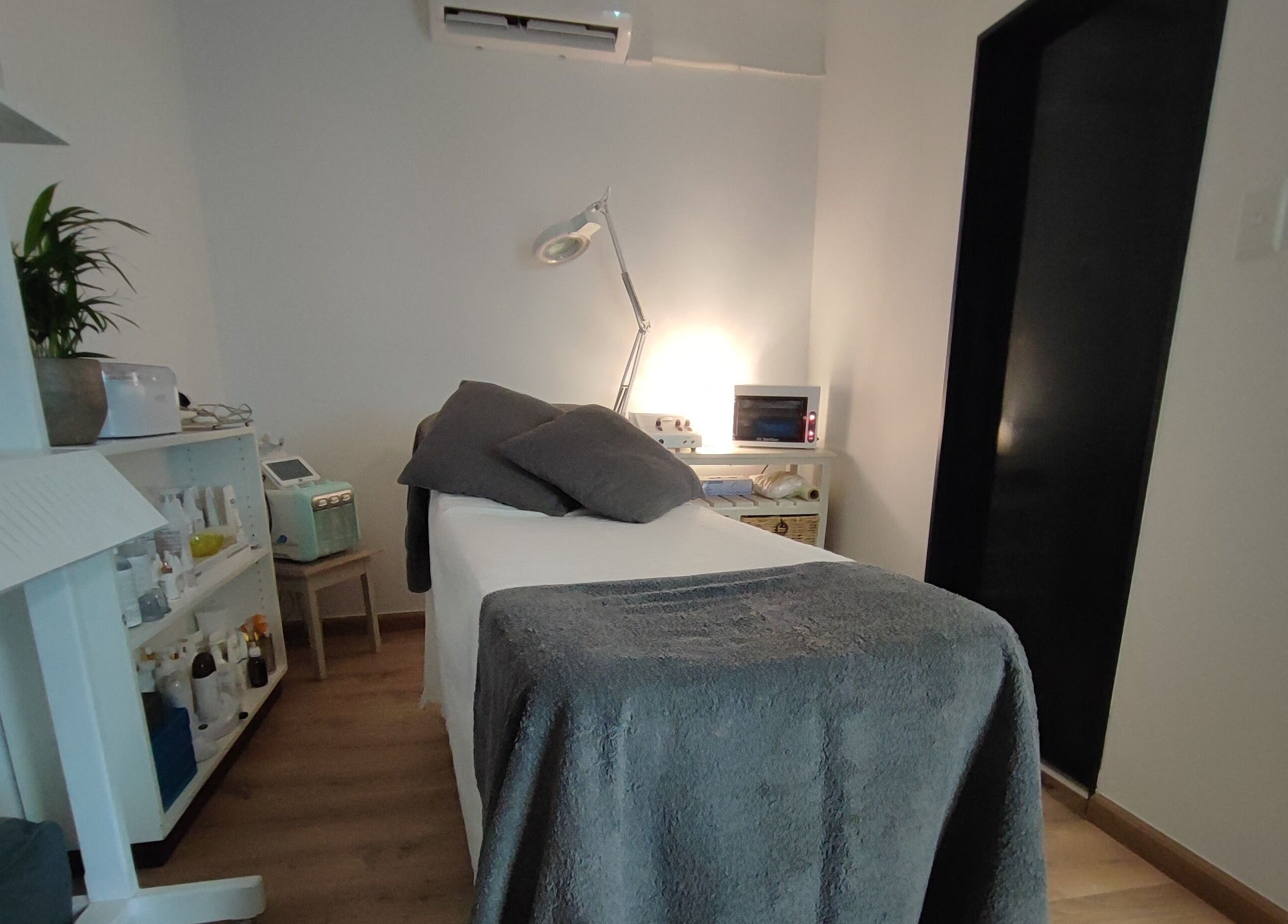 Relaxing treatment room at Skin and Body Wellness Gordons Bay, Cape Town, Western Cape, ZA.
