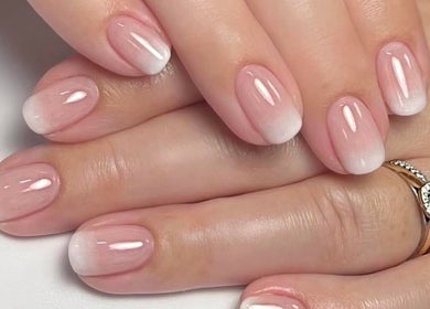 Elegant ombre nails by Kate Matthews Master Nail Artist, located in Weymouth, England, GB.