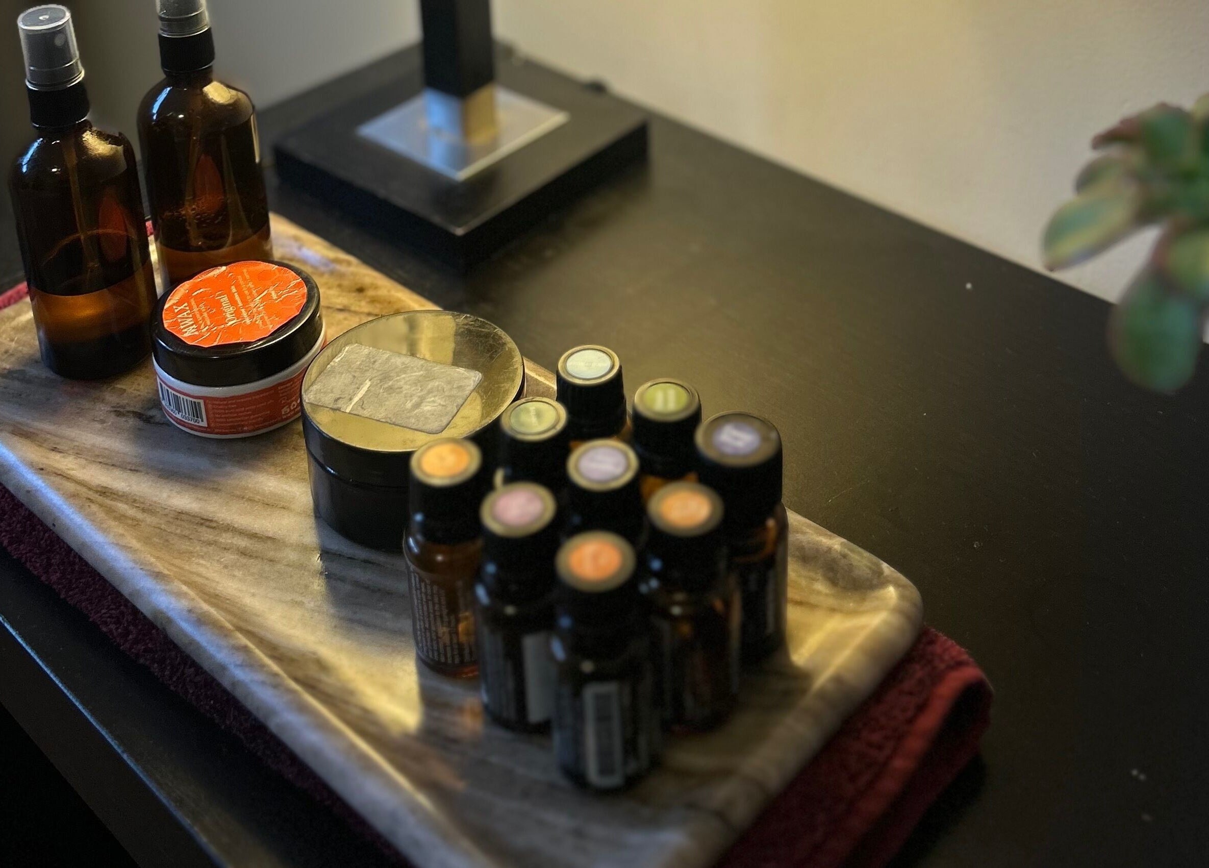 Aromatic oils and creams at Move With Jase, Dianella, Western Australia, AU, create a tranquil wellness environment.