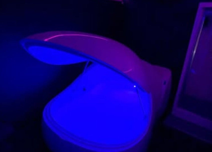 Floating pod at Mederi Wellness in Garsington, England, GB, offering a tranquil sensory experience.