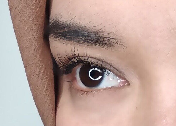Closeup of enhanced lashes at Avante Studio Galaxy, West Java, West Java, ID.
