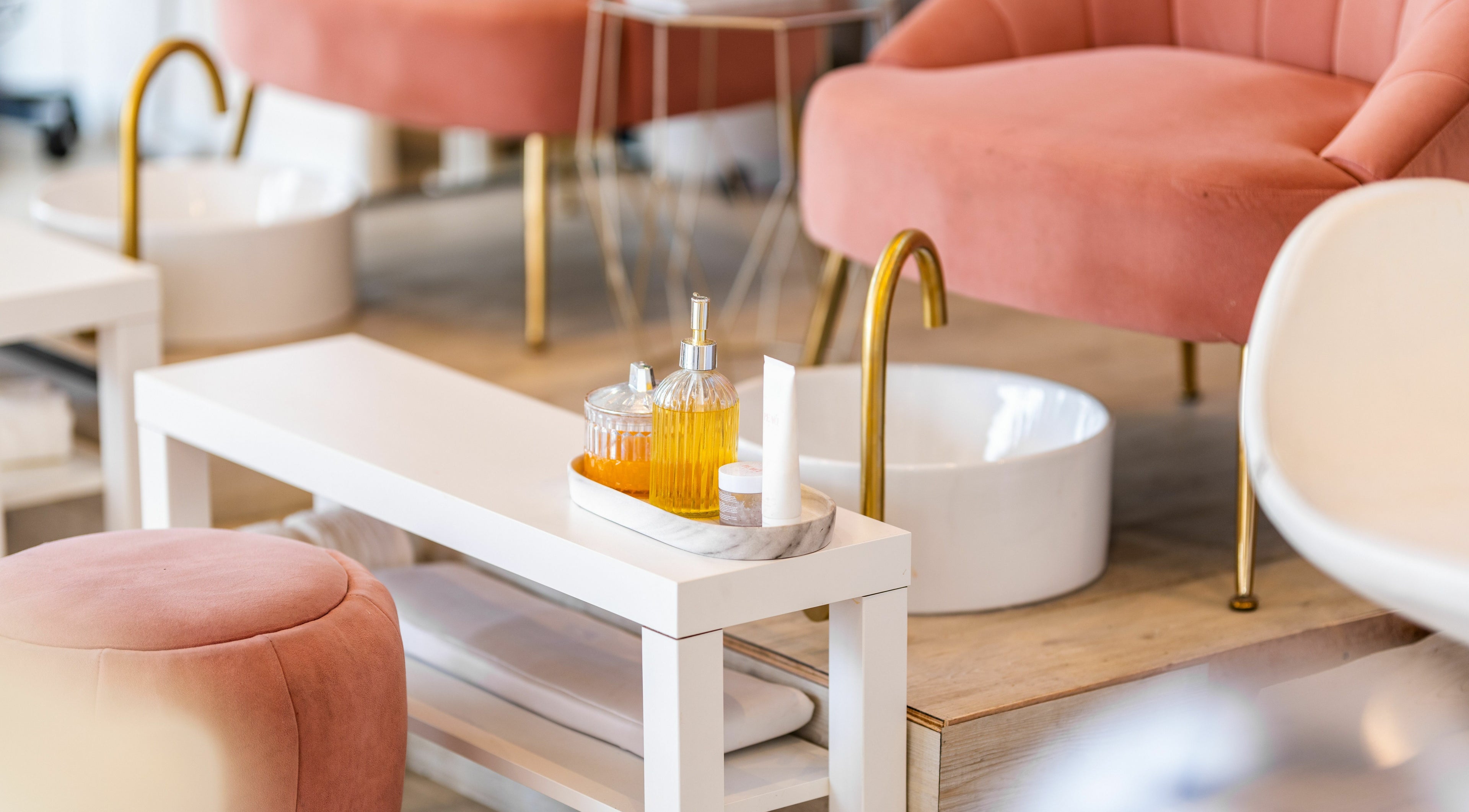 Chic spa treatment area at Pamper Parties - Bella Rose, West Wickham, England, GB with stylish decor.