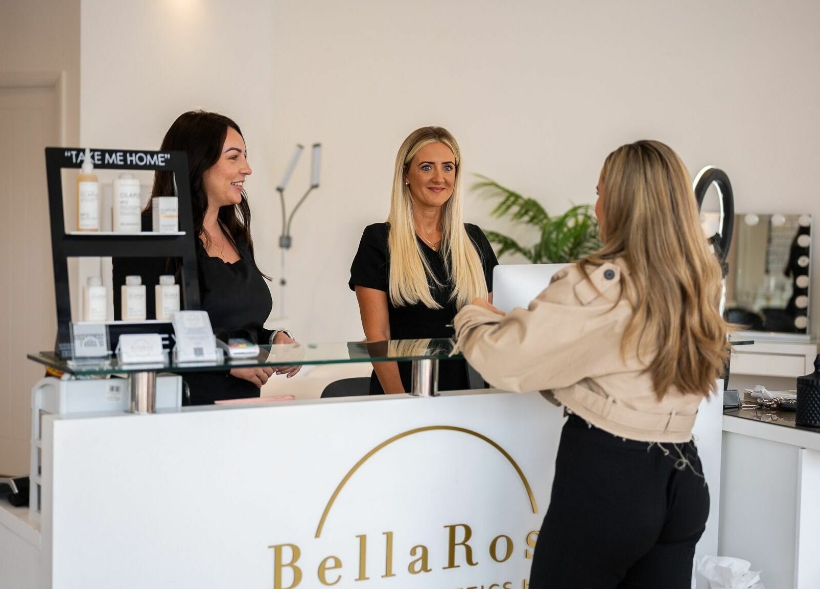 Warm welcome at Pamper Parties - Bella Rose, West Wickham, England, GB reception desk.