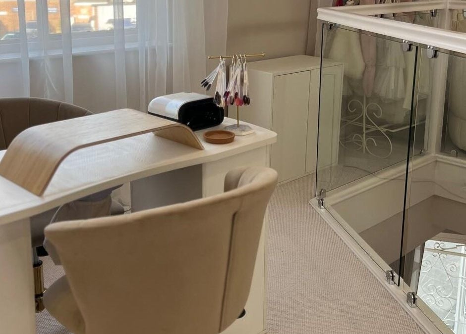 Elegant manicure table at H A Beauty & Aesthetics within The Hair Extension Shop, West Wickham, England, GB.