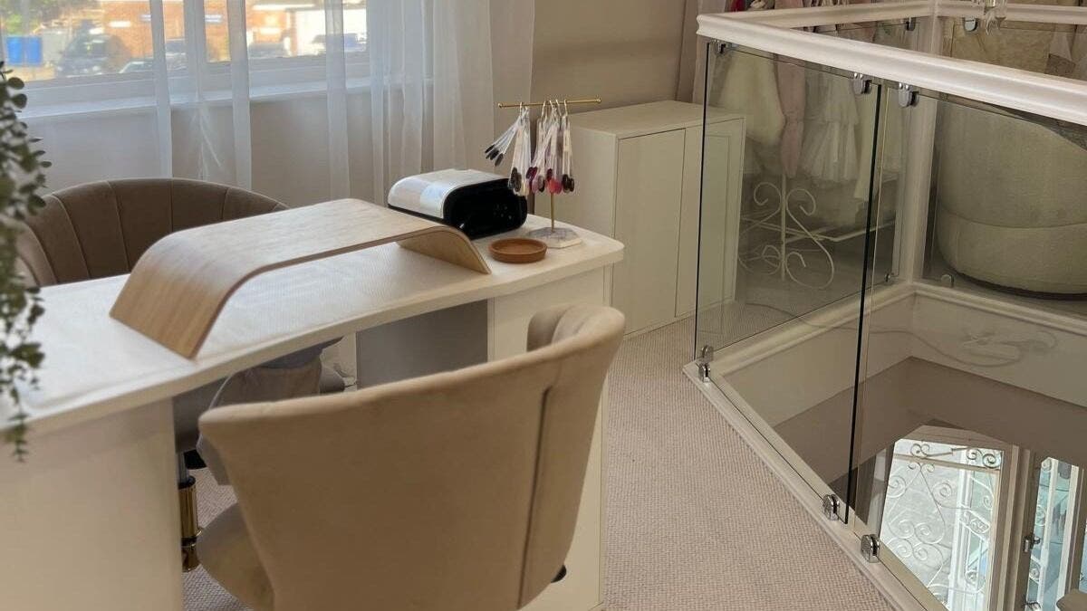 Elegant manicure table at H A Beauty & Aesthetics within The Hair Extension Shop, West Wickham, England, GB.