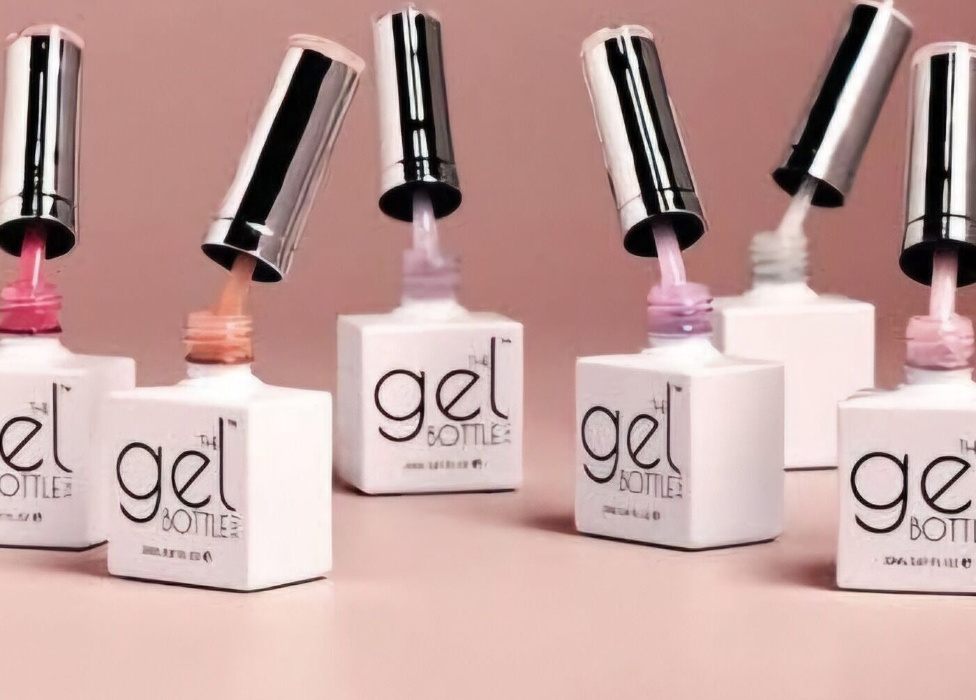 Array of gel polish bottles at H A Beauty & Aesthetics in The Hair Extension Shop, West Wickham, England, GB.