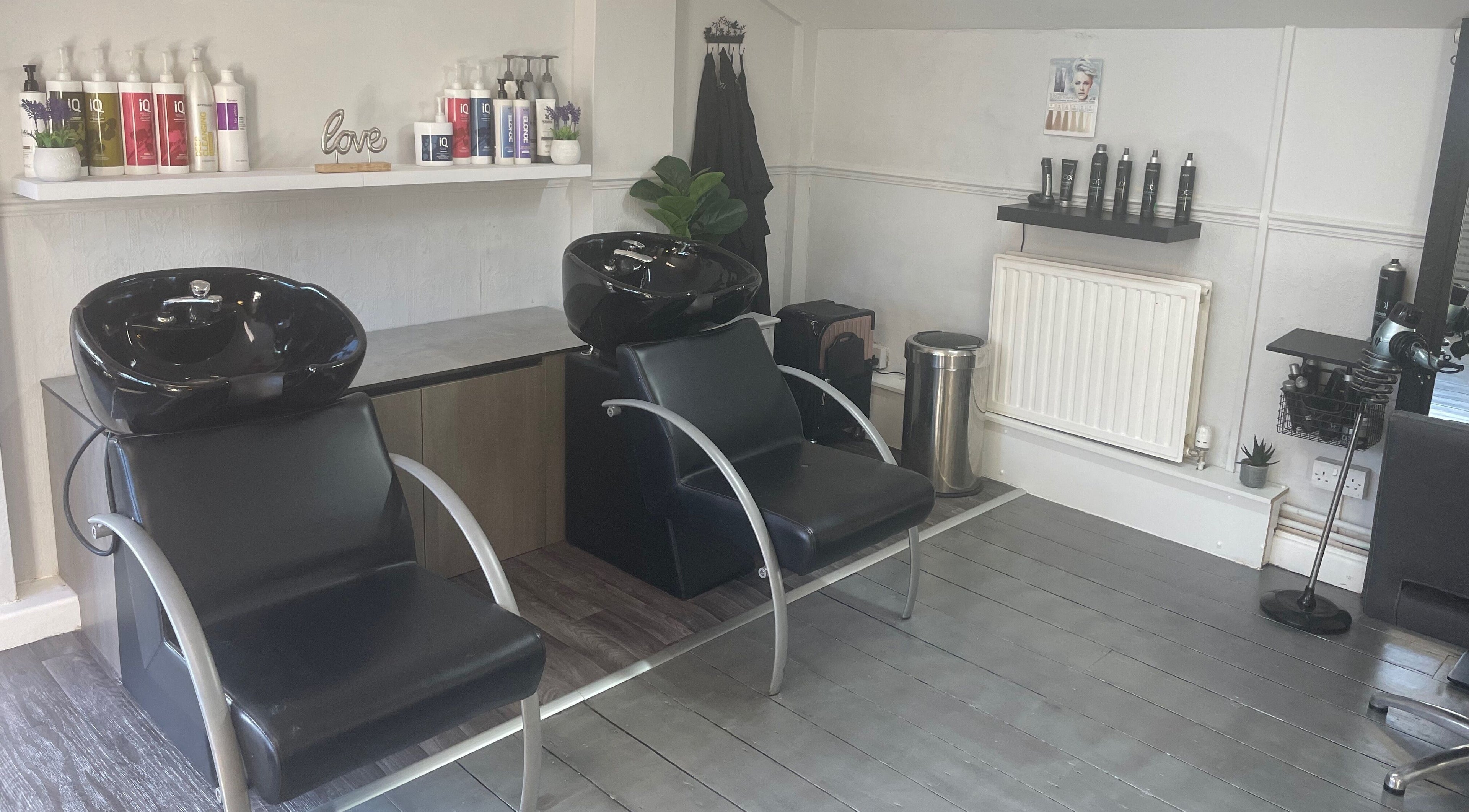 Stylish hair wash stations at Boujee Boutique Hair & Aesthetics in Costessey, England, GB.
