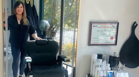 Elegant styling area at Impressions Salon - Saskatoon, showcasing modern decor in Saskatoon, Saskatchewan, CA.