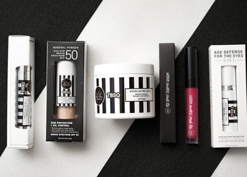 The Brow Shaping Queen's luxury skincare and makeup products elegantly displayed in Frisco, Texas, US.