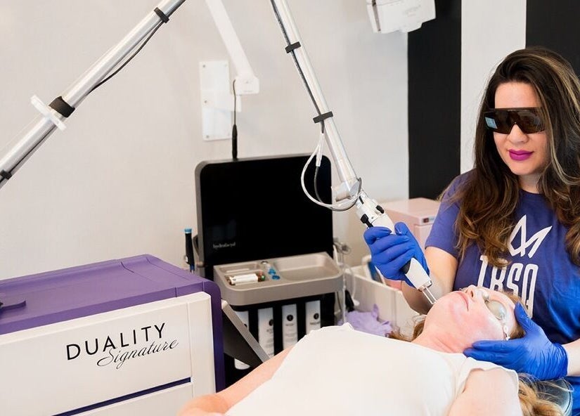 Professional laser treatment at The Brow Shaping Queen in Frisco, Texas, US, enhancing facial beauty.