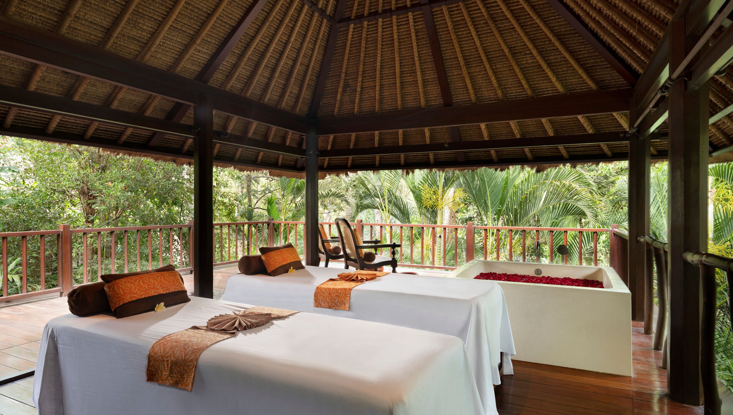 Peaceful spa room with massage tables at Kayumanis Spa Ubud, Bali, Bali, ID.