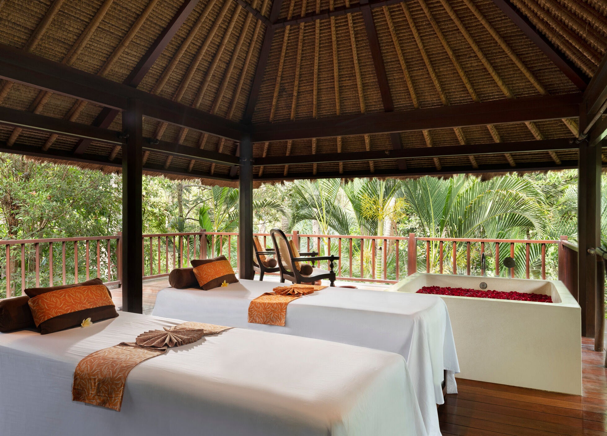 Peaceful spa room with massage tables at Kayumanis Spa Ubud, Bali, Bali, ID.