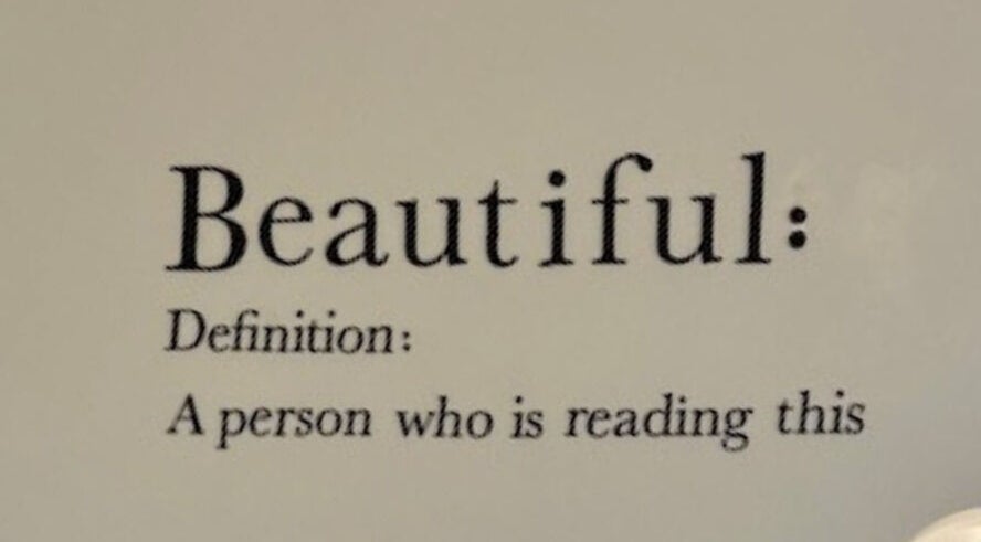 Inspirational quote at Dr Heather Muir Aesthetics & Skin, Uddingston, Scotland, GB highlighting inner beauty.