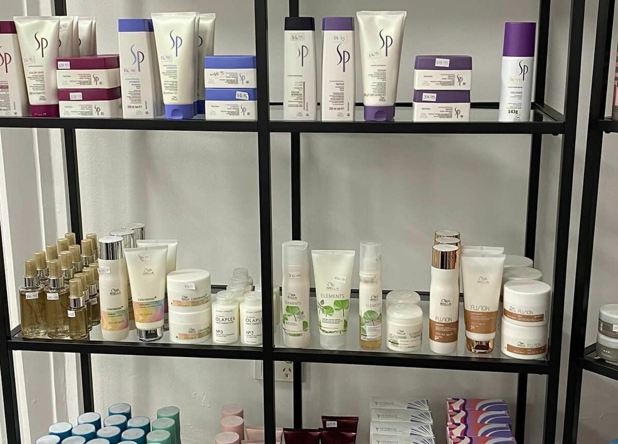 Salon Hype, Bendigo VIC: Premium beauty products displayed on shelves, showcasing hair and skincare lines.