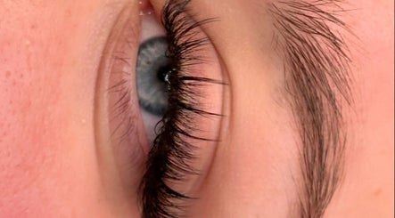 Close-up of eye with beautifully styled lashes at BebeLashx, London, England, GB.