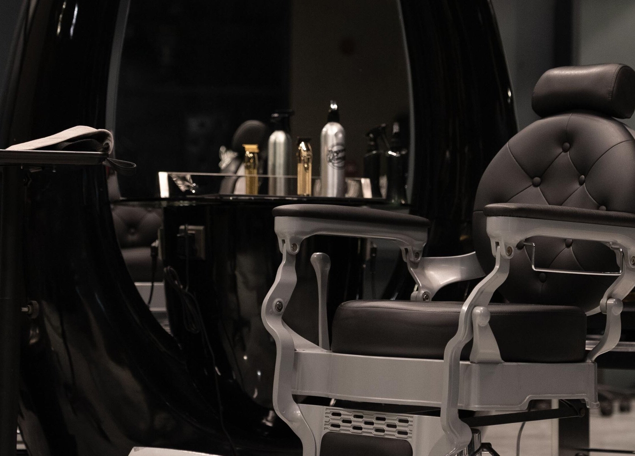 Elegant barber chair at Toni Vayz | Men | Elite Lounge Shorofat Park in Shorofat Park, SA.