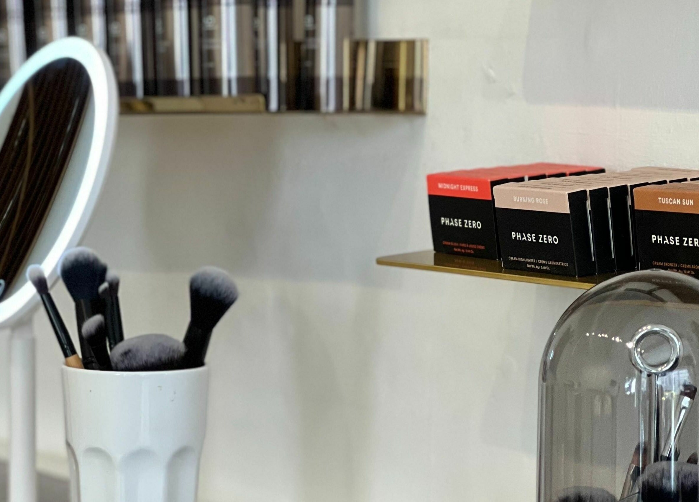 Makeup brushes and products at LittleLAB, Bath, England, GB, showcasing elegance and quality.