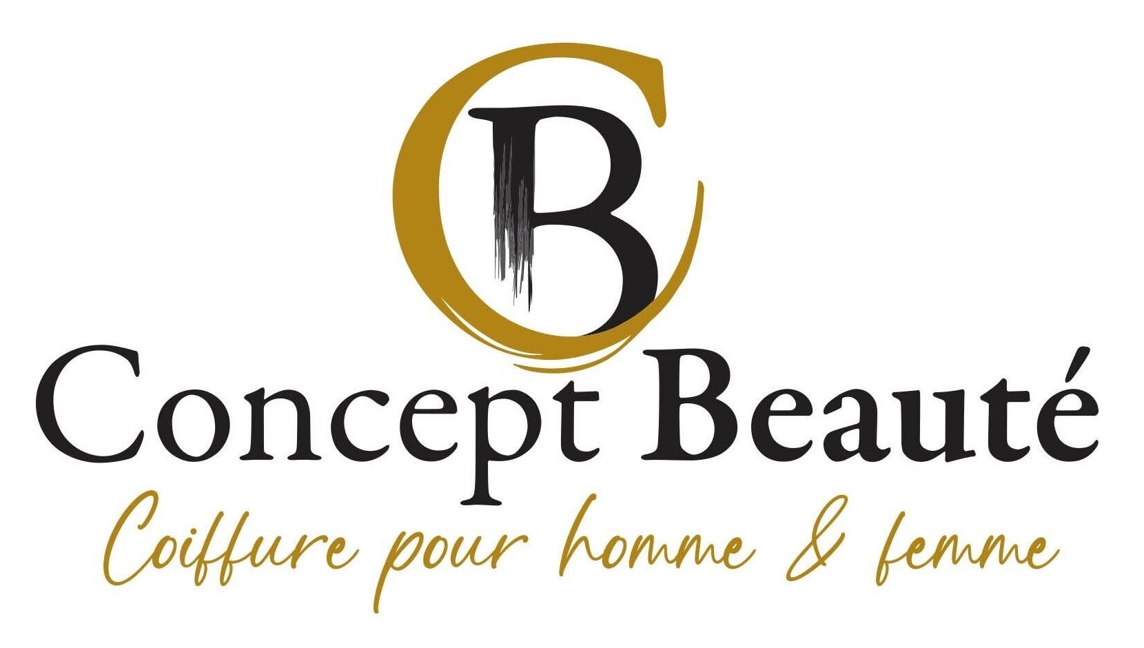 Logo de Concept Beauté à Acton Vale, Québec, CA, affichant des services de coiffure pour hommes et femmes.