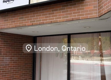 Exterior of Lash Fairies Toronto on London Road, Toronto, Ontario, CA, showing brick facade and signage.