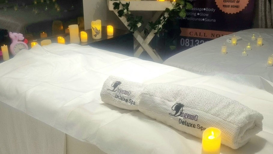 Tranquil massage setup at Dingemo Deluxe Spa- Mobile Service, Abuja, Federal Capital Territory, NG.