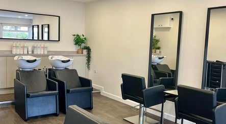 Elegant salon chairs and mirrors at Salon in the Square, Mawnan Smith, England, GB, offering modern beauty services.