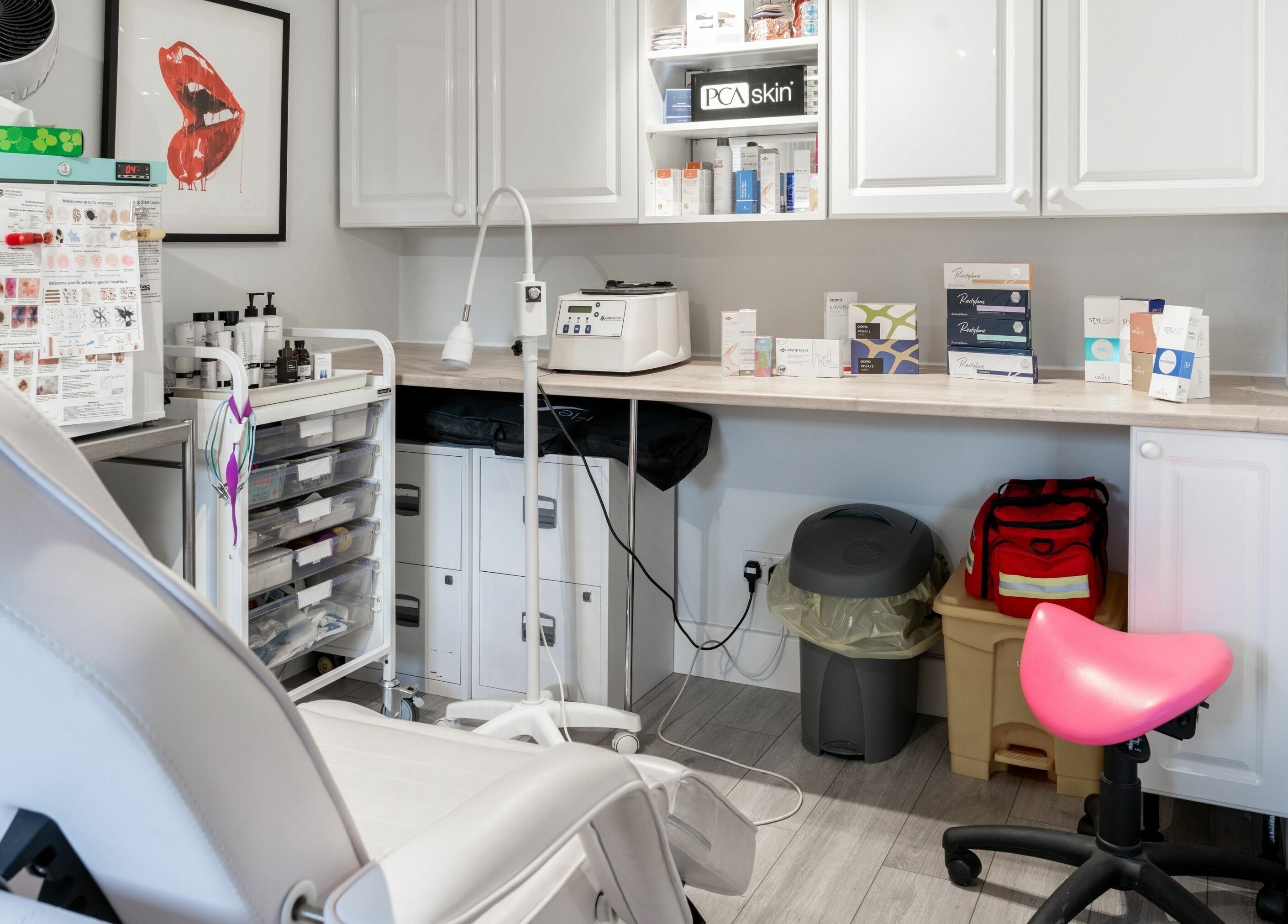Modern beauty treatment room at Tocolo Ltd in Abbots Langley, England, GB, featuring sleek equipment and decor.