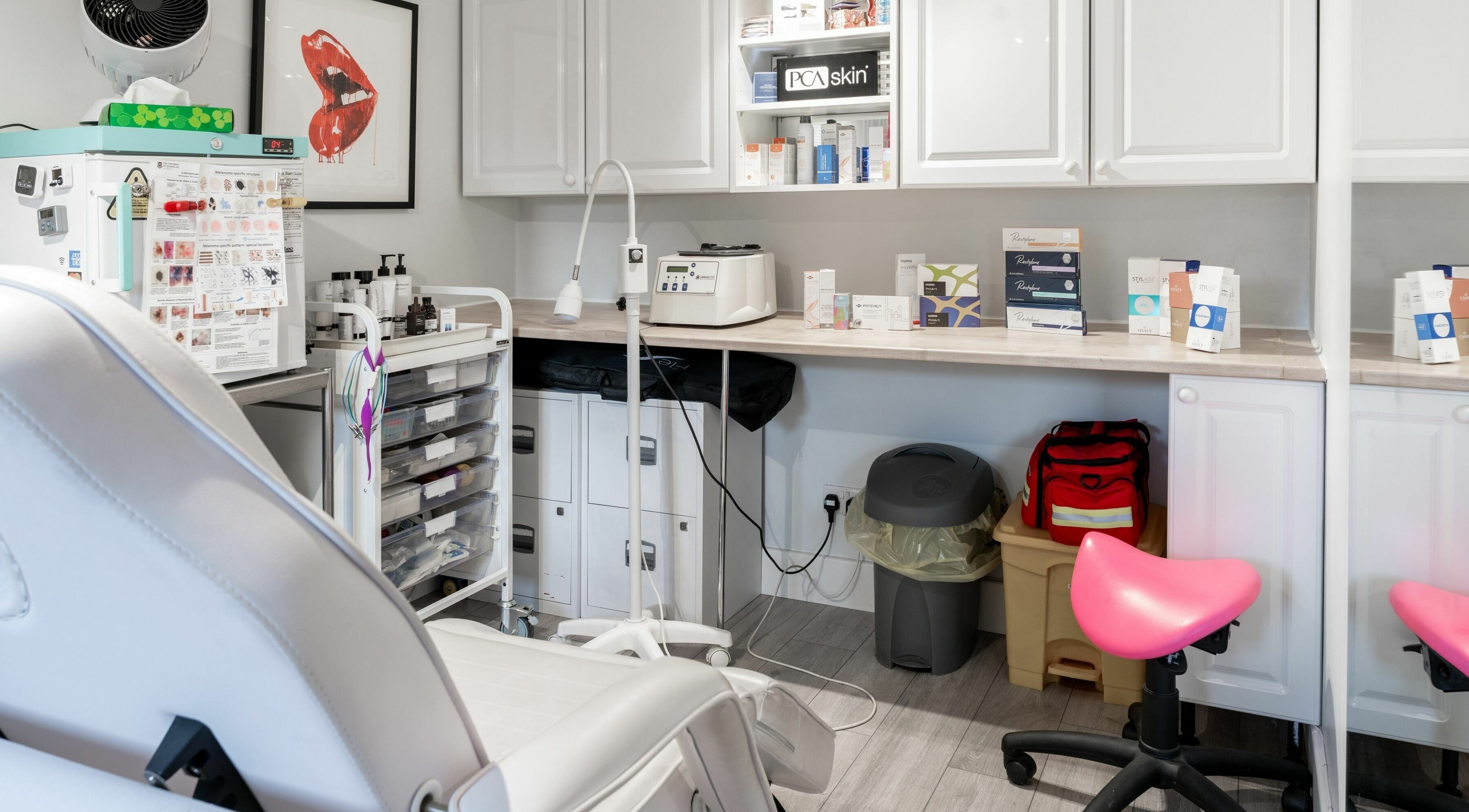 Modern beauty treatment room at Tocolo Ltd in Abbots Langley, England, GB, featuring sleek equipment and decor.