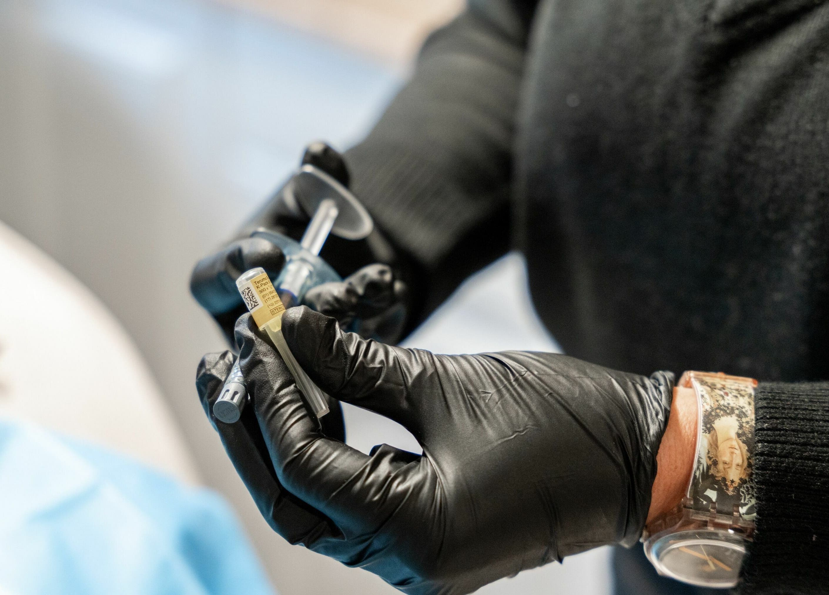 Professional prepares serum at Tocolo Ltd, Abbots Langley, England, GB.