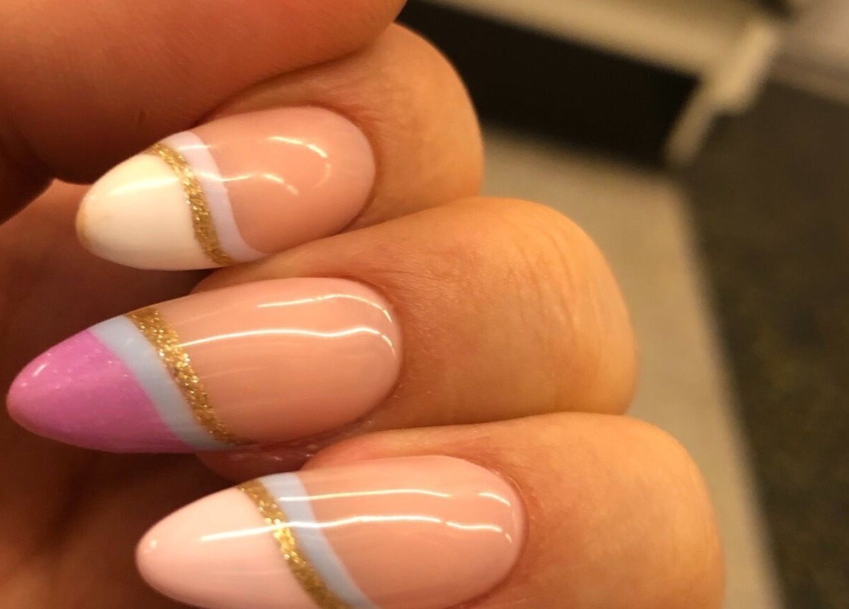 Elegant nail art with gold accents at MatNails Beauty The St. Botolph Building, London, England, GB.