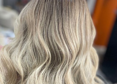 Blonde wavy hairstyle at Swift Hair & Beauty By Natalya, Bangor, Northern Ireland, GB.