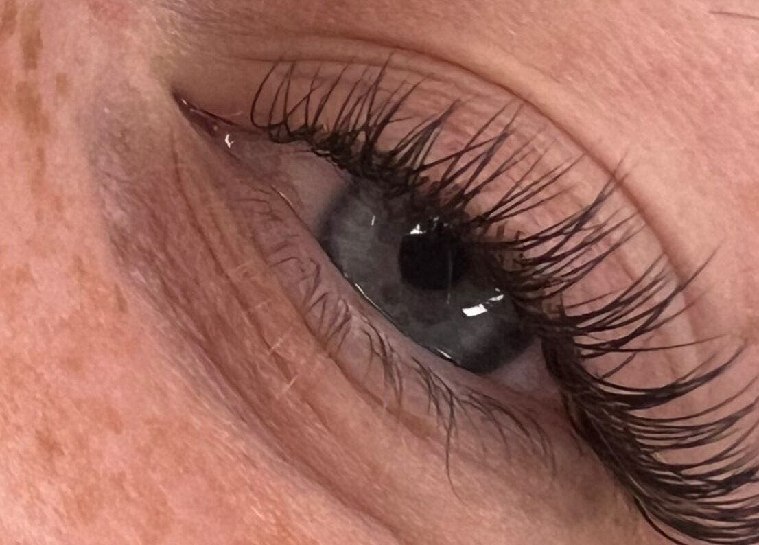 Close-up of lash extensions from The Lash Cloud, Exeter, England, GB showcasing enhanced natural beauty.