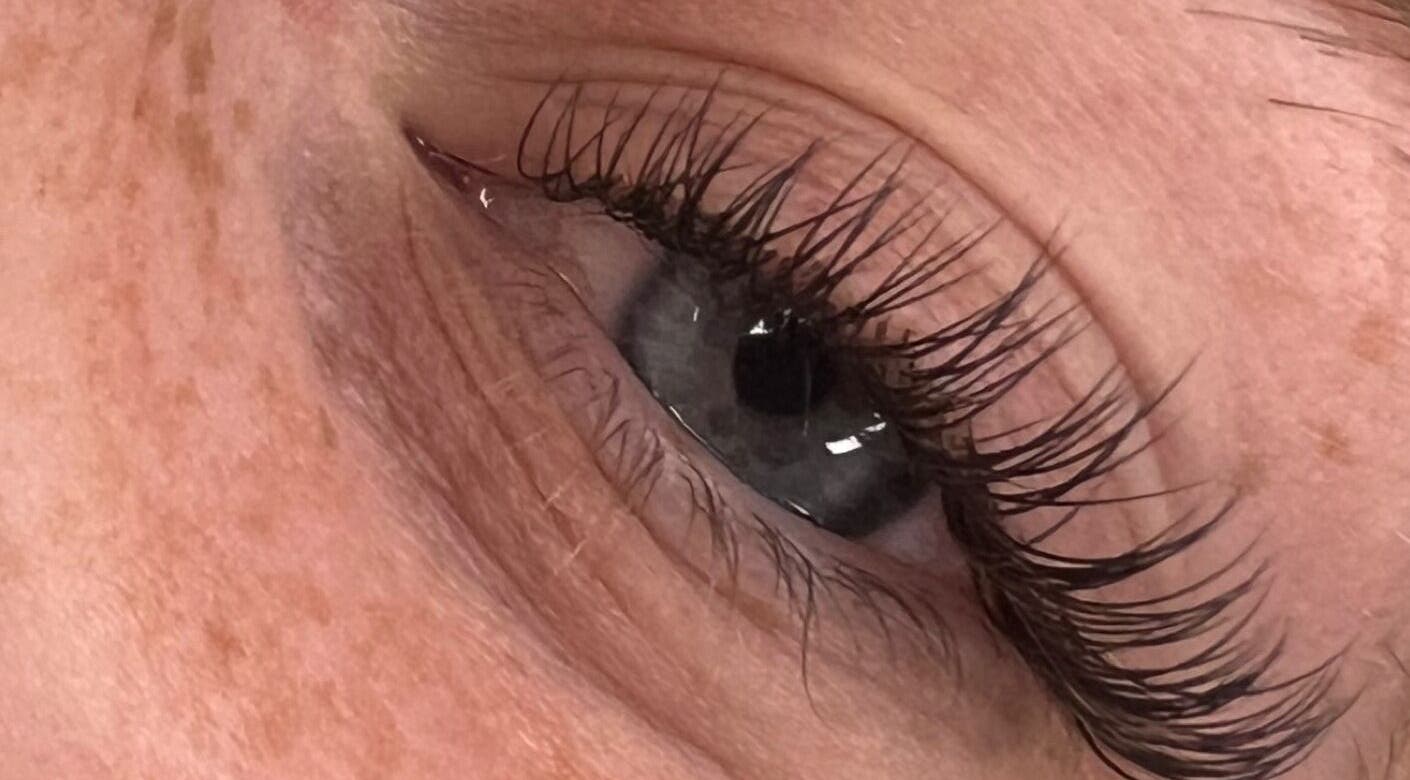 Close-up of lash extensions from The Lash Cloud, Exeter, England, GB showcasing enhanced natural beauty.