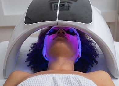 LED light therapy at LS Aesthetics, Miskin, Wales, GB, enhancing skin health and rejuvenation.
