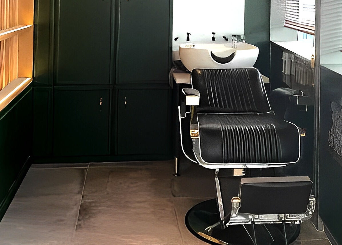 Modern barber chair at Canton Barber Causeway Bay, Hong Kong Island, HK, exuding comfort and style.