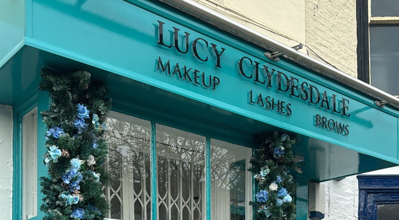 Front of Lucy Clydesdale Makeup Brows Lashes in Yarm, England, GB, adorned with elegant floral decor.